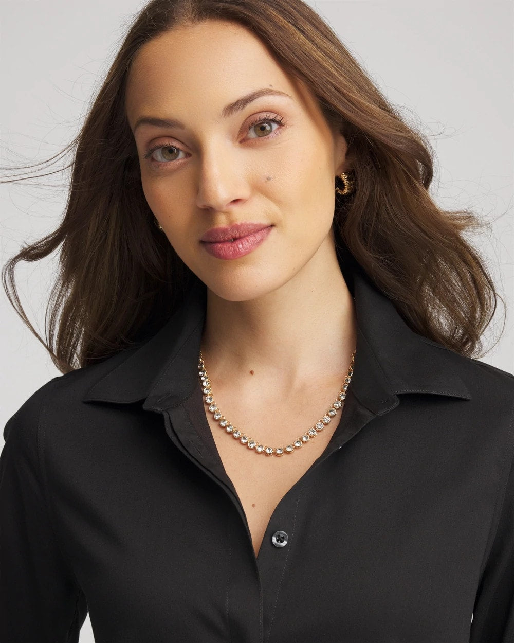 Gold Goldtone Tennis Necklace