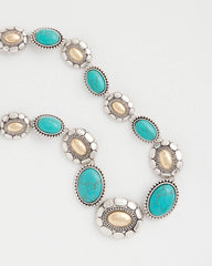 Turquoise Turquoise Mixed Metal Collar Necklace