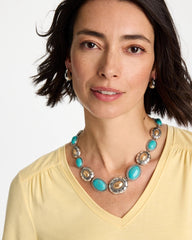 Turquoise Turquoise Mixed Metal Collar Necklace