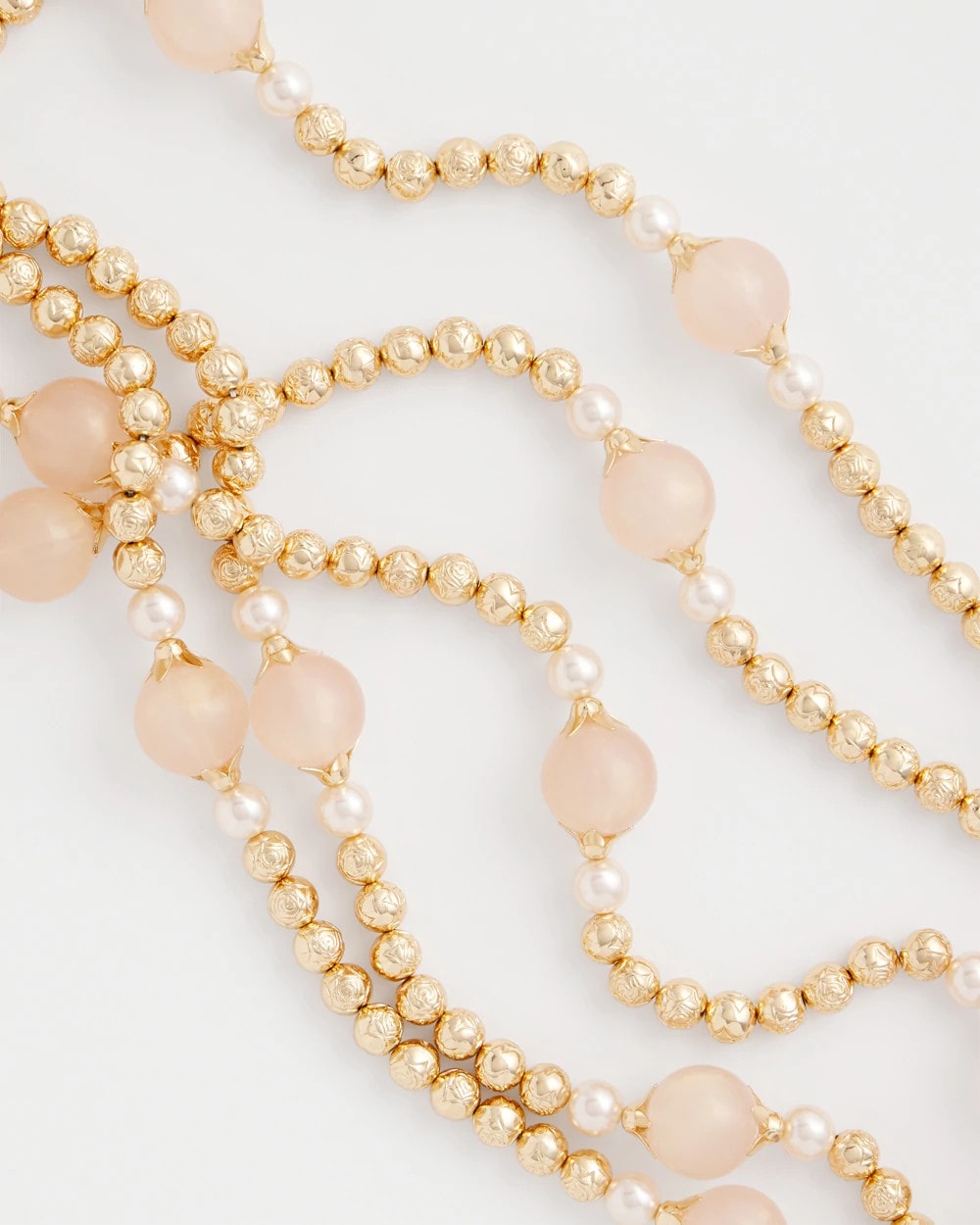 Pink Gold Pink Chunky Beaded Necklace