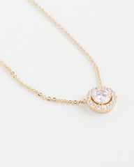 Gold Gold Tone Drop Stone Necklace