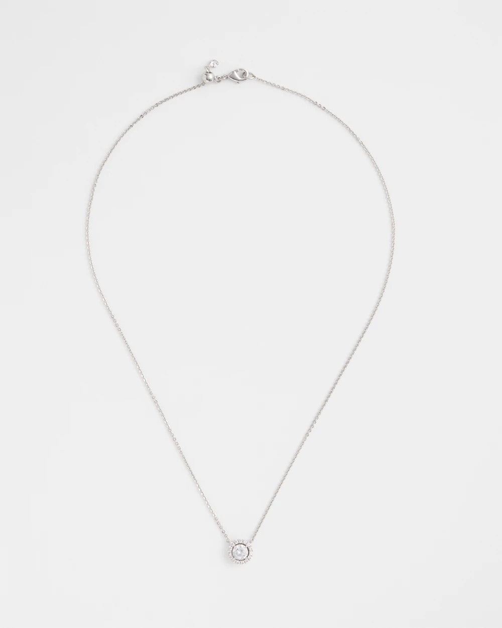 Silver Silver Tone Drop Stone Necklace