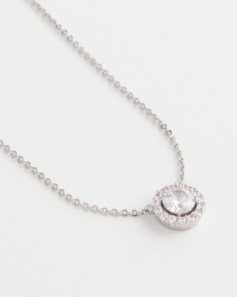 Silver Silver Tone Drop Stone Necklace
