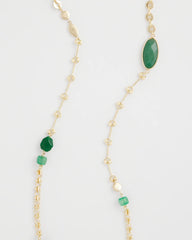 Green Green Accent Long Single Strand Necklace