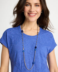 Blue Blue Accent Long Single Strand Necklace
