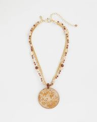 Neutral Gold Foil Pendant Necklace