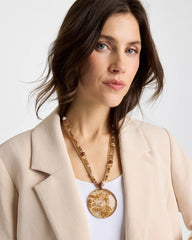 Neutral Gold Foil Pendant Necklace