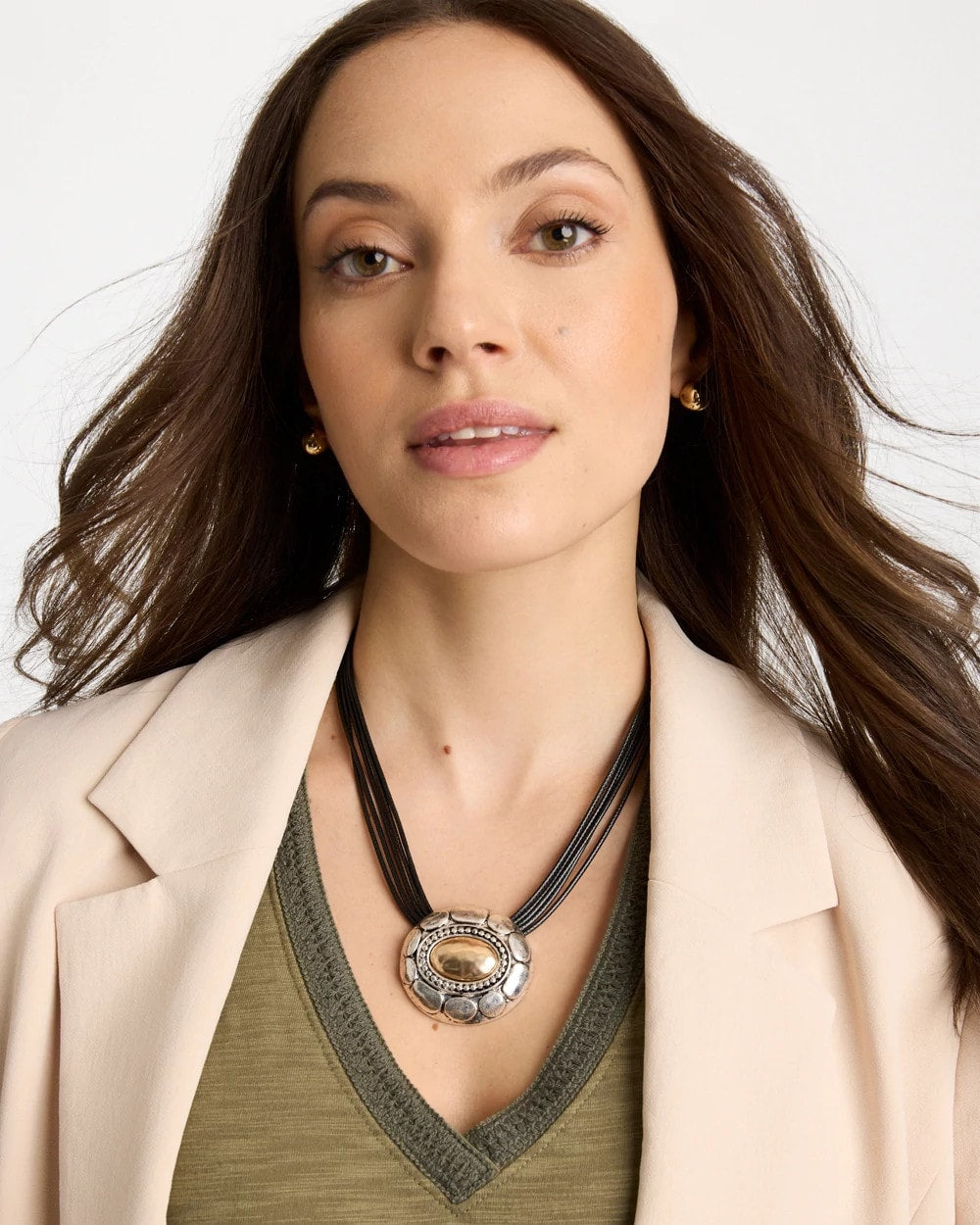 Mixed Metals Mixed Metal Pendant Necklace