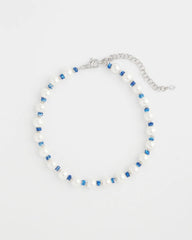 Blue Short Pearl Blue Necklace