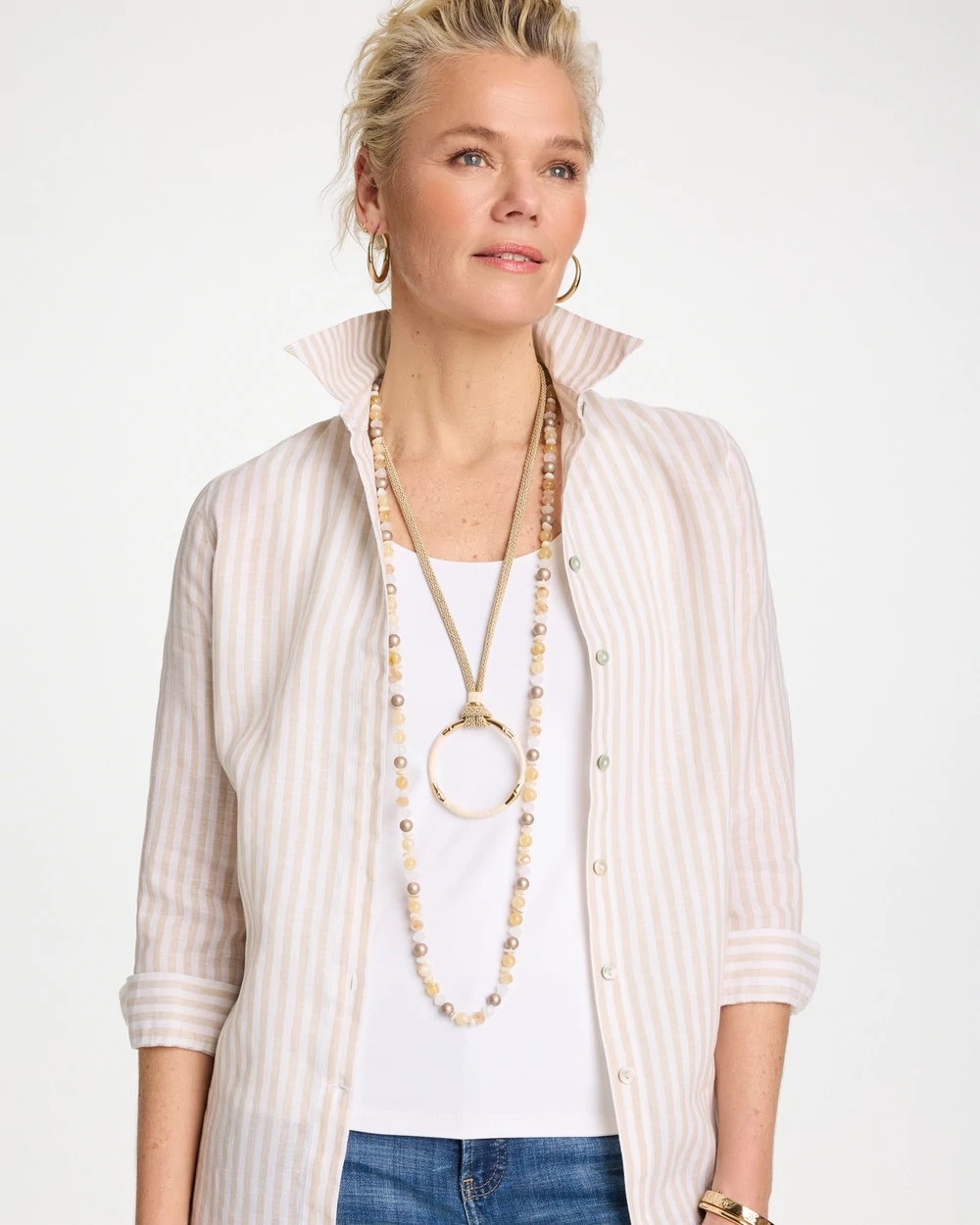 Neutral Neutral Long Layering Necklace