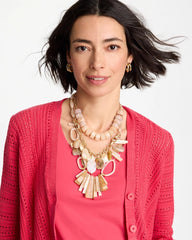 Neutral Chico's Originals Neutral Stone Bib Necklace