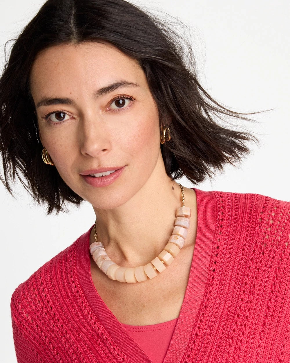 Neutral Chico's Originals Neutral Stone Bib Necklace