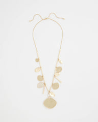 Gold Gold Long Single Strand Necklace