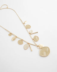 Gold Gold Long Single Strand Necklace
