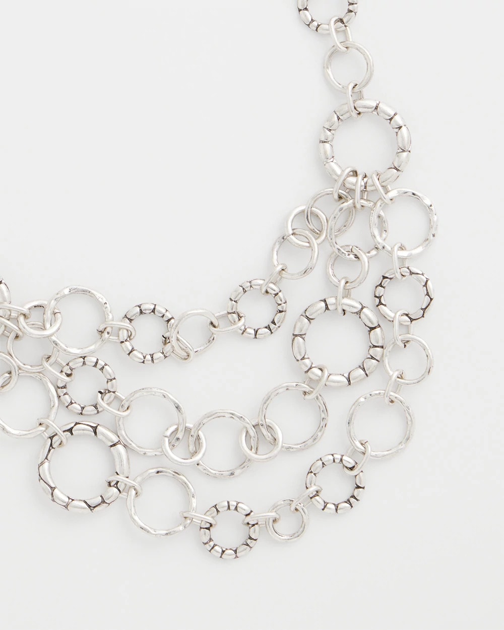 Silver Silver Multistrand Bib Necklace