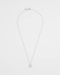 Silver Bezel Set Pendant Silvertone Necklace