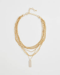 Gold Convertible Gold Pave Pendant Necklace