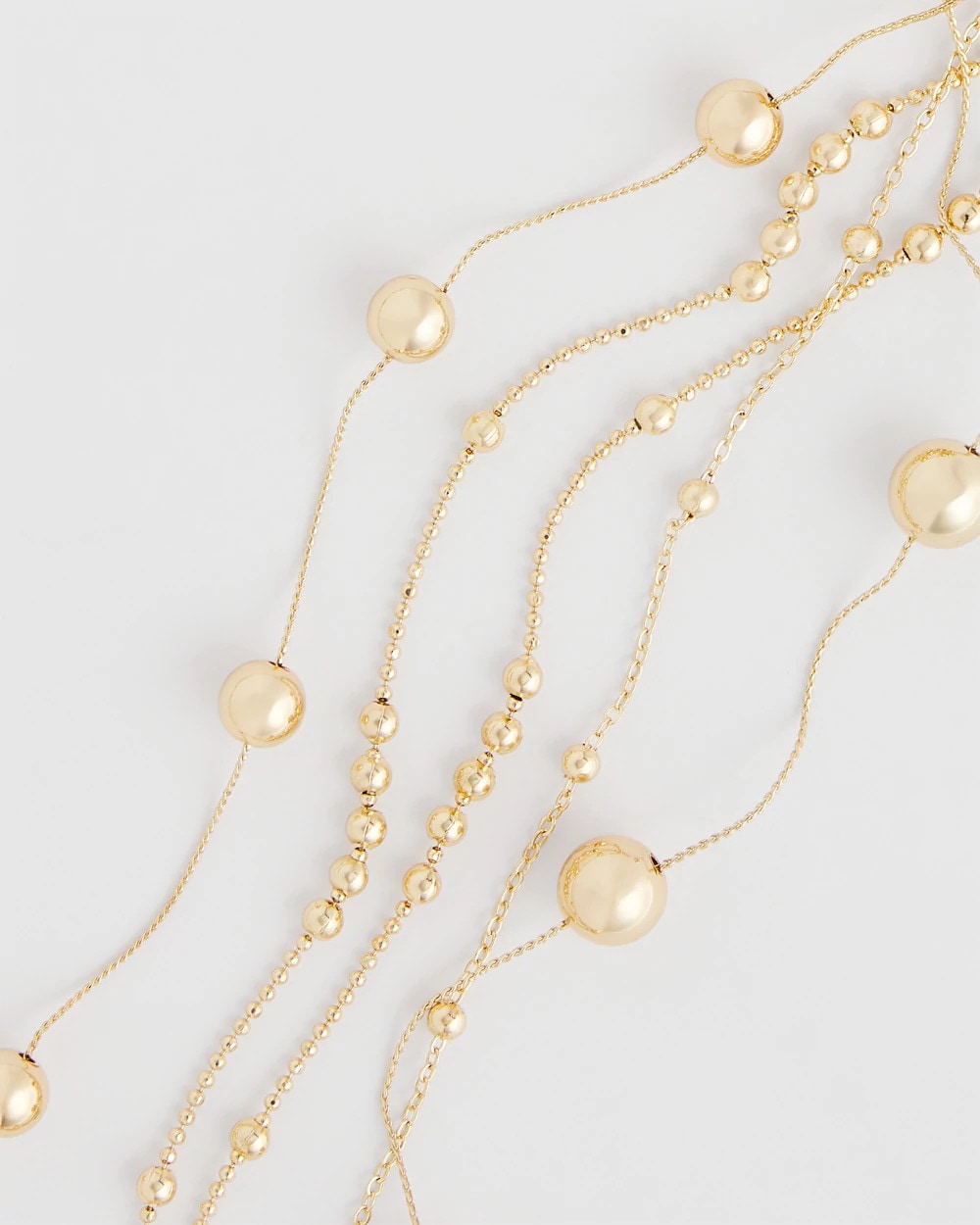Gold Multistrand Beaded Goldtone Necklace