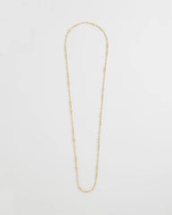 Gold Goldtone Long Beaded Necklace
