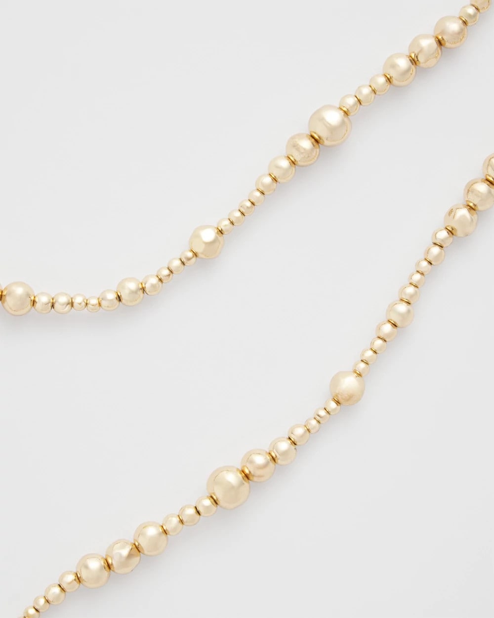 Gold Goldtone Long Beaded Necklace