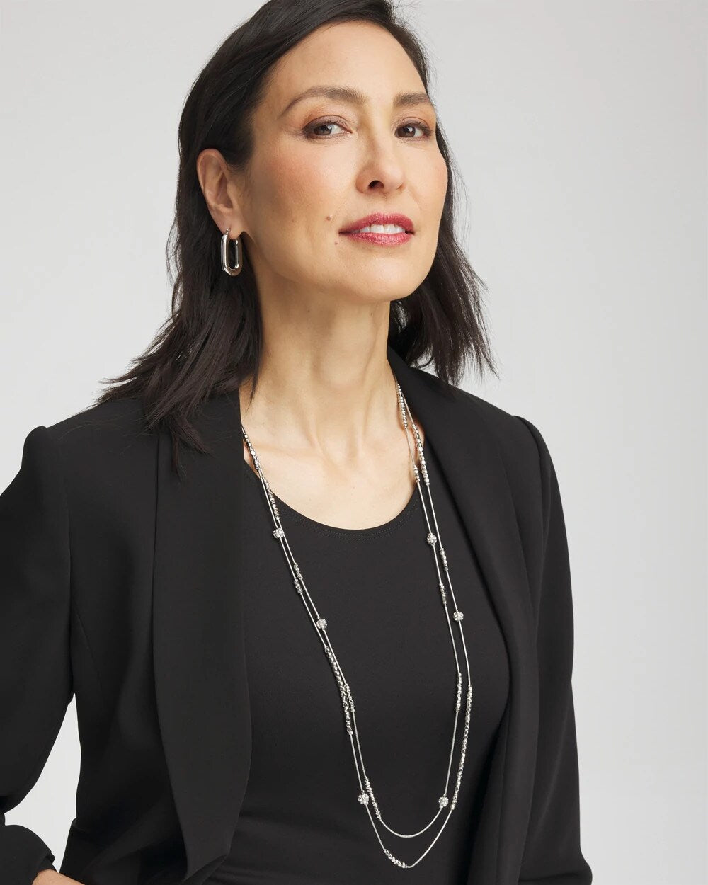 Silver Hexie Multi-Strand Necklace