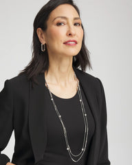 Silver Hexie Multi-Strand Necklace