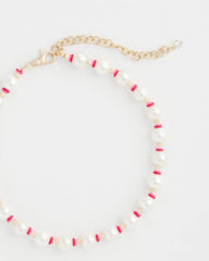 Pink Short Pearl Pink Necklace
