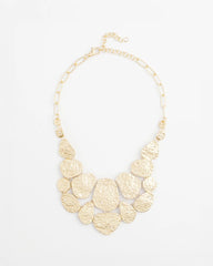 Gold Molten Goldtone Bib Necklace