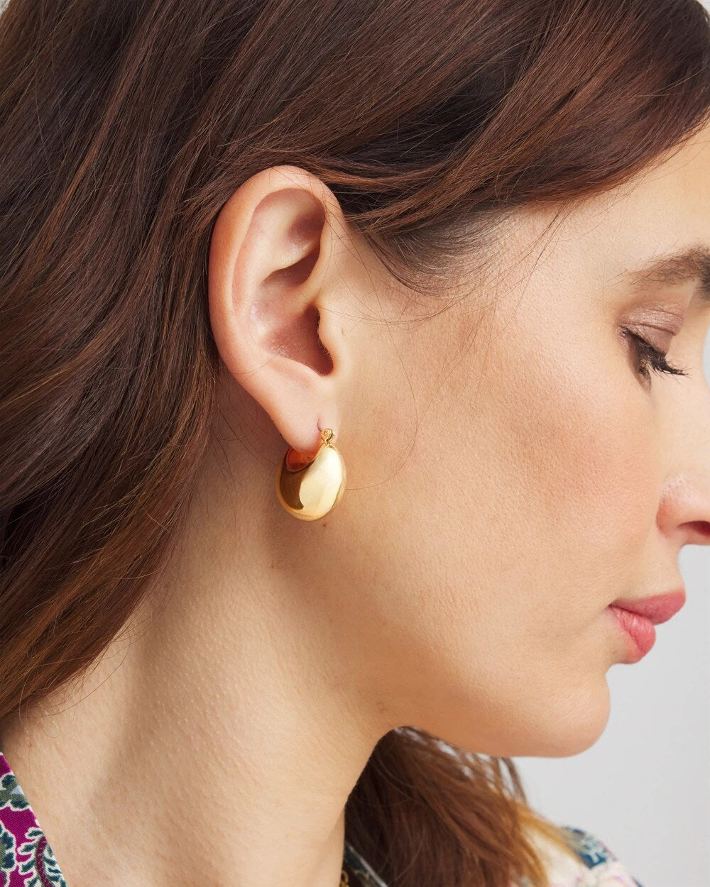 Gold No Droop® Gold-Tone Huggie Hoop Earrings