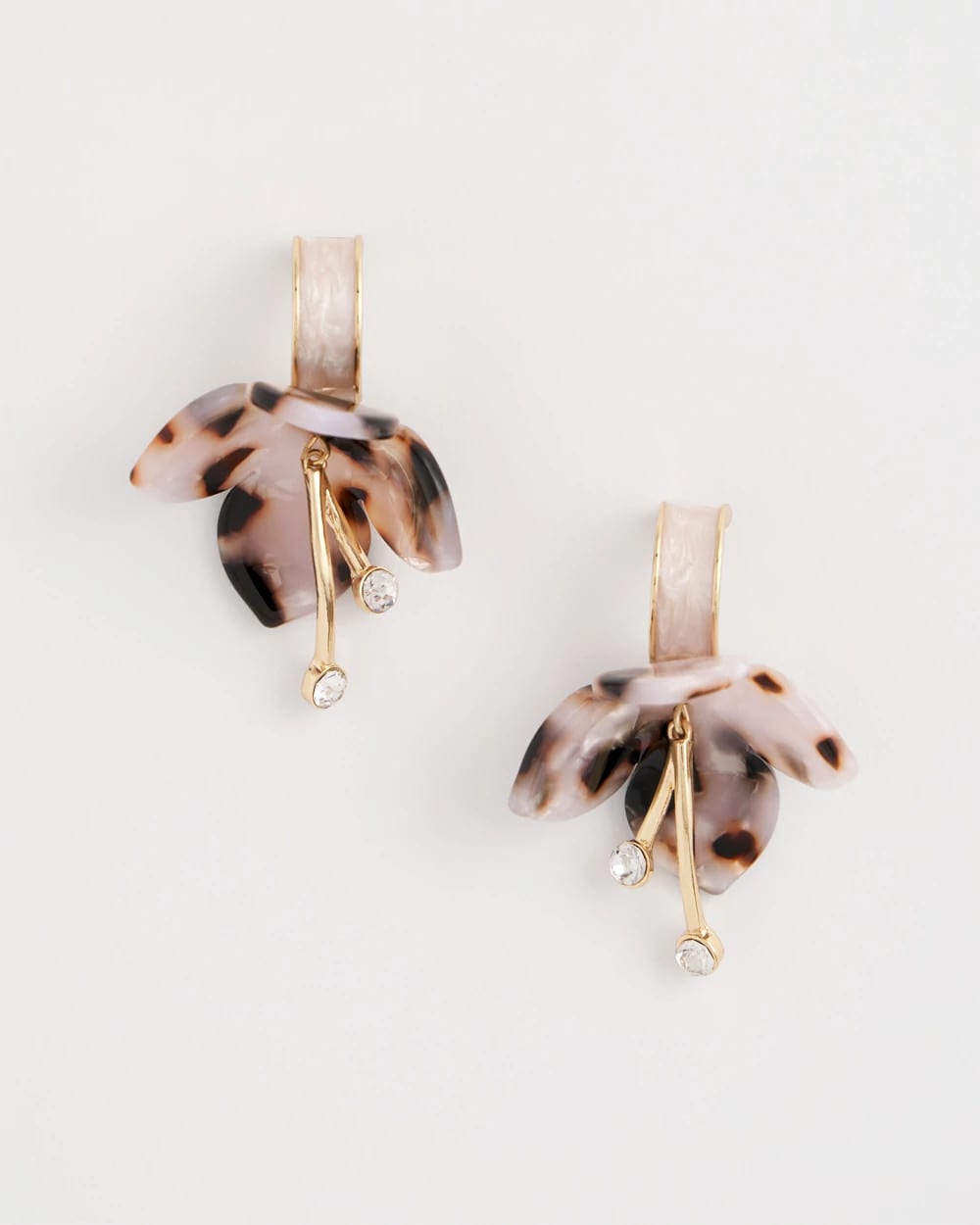 Neutral Tortoise Spider Lily Drop Earrings