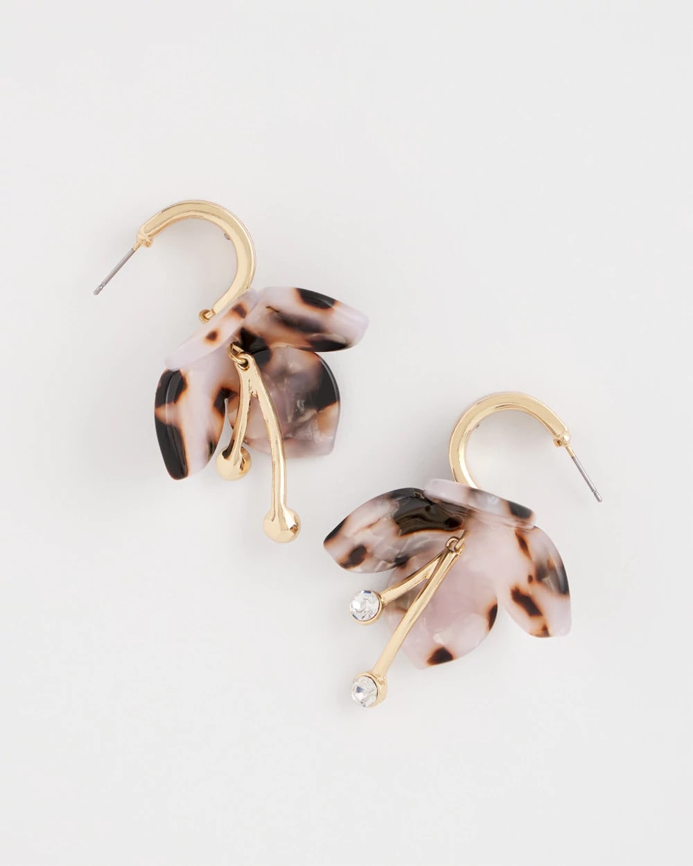 Neutral Tortoise Spider Lily Drop Earrings