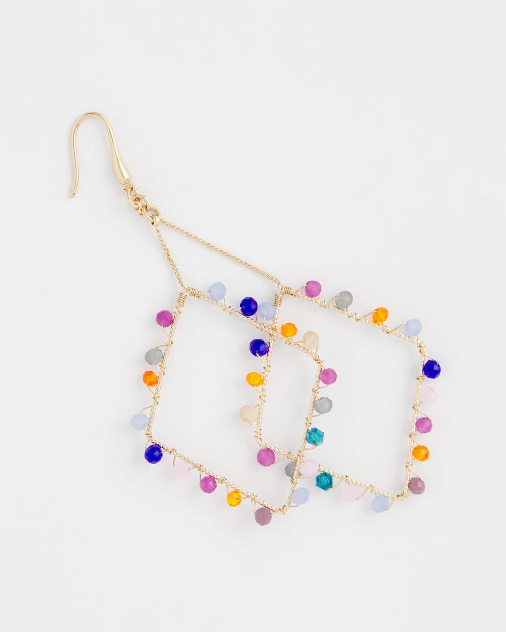 Multi Diamond Shaped Linear Earrings