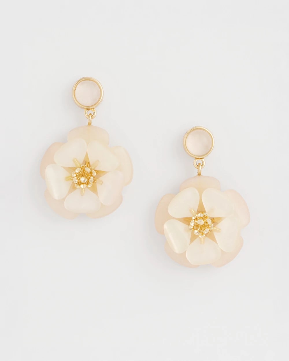 Neutral Neutral Flower Drop Earrings