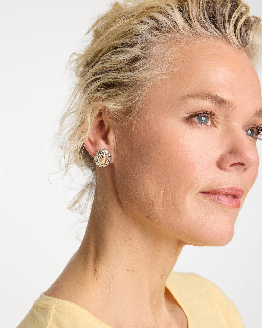 Turquoise Mixed Metal Stud Earrings