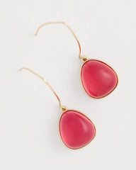 Pink Pink Teardrop Threader Earrings
