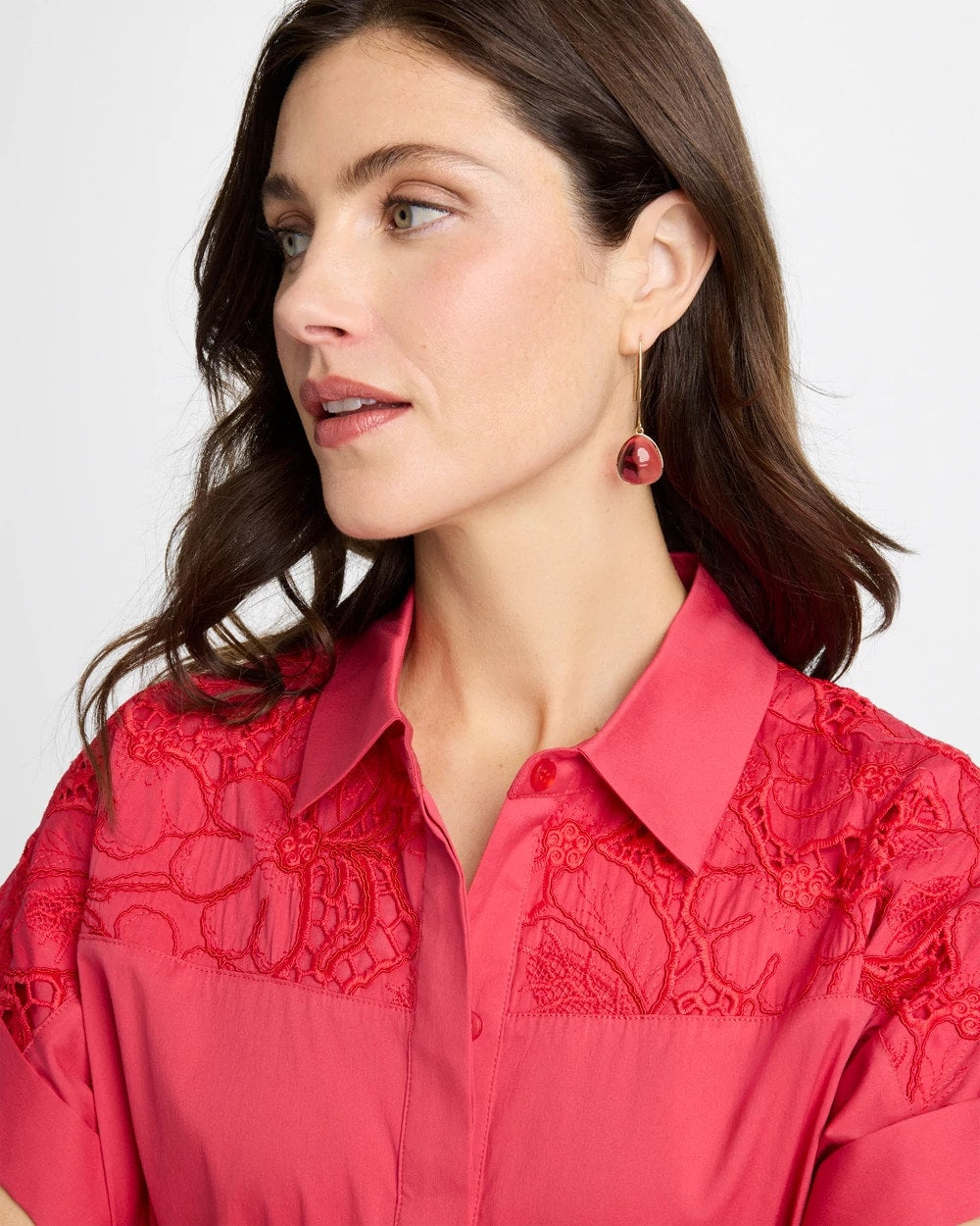 Pink Pink Teardrop Threader Earrings