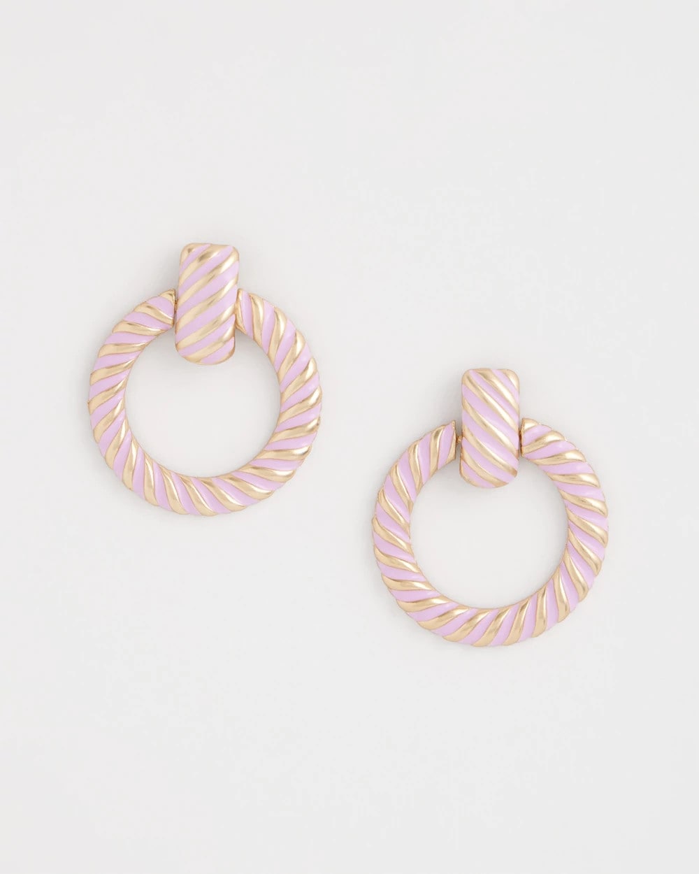 Pink Pink Twist Drop Hoop Earrings