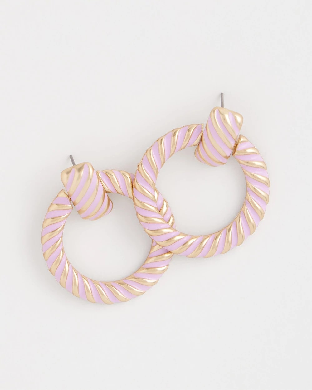 Pink Pink Twist Drop Hoop Earrings