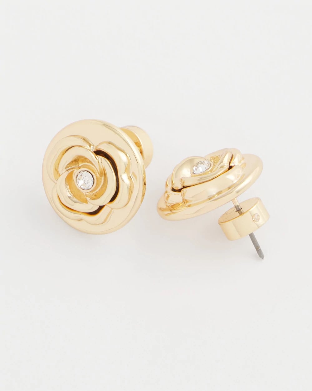 Gold Lucky Coin Flower Stud Earrings