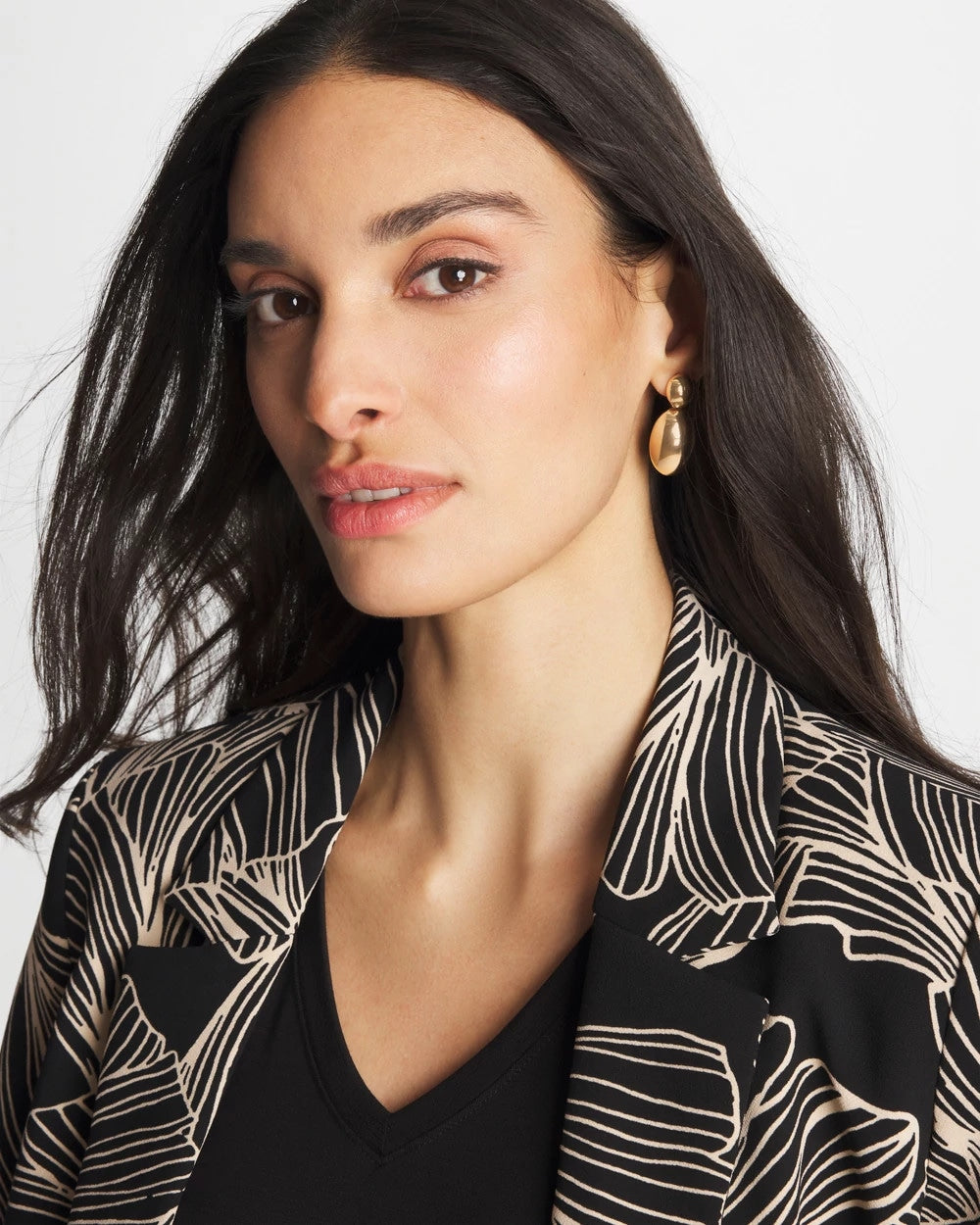 Gold Gold Oval Drop Earrings