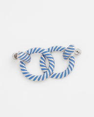 Blue Blue Twist Drop Hoop Earrings