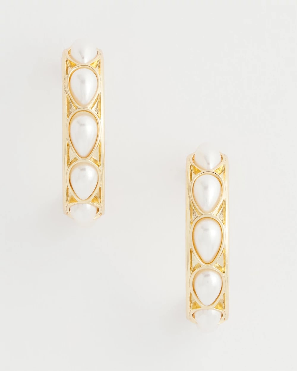 Pearl No Droop® Faux Pearl Hoop Earrings