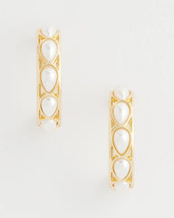 Pearl No Droop® Faux Pearl Hoop Earrings
