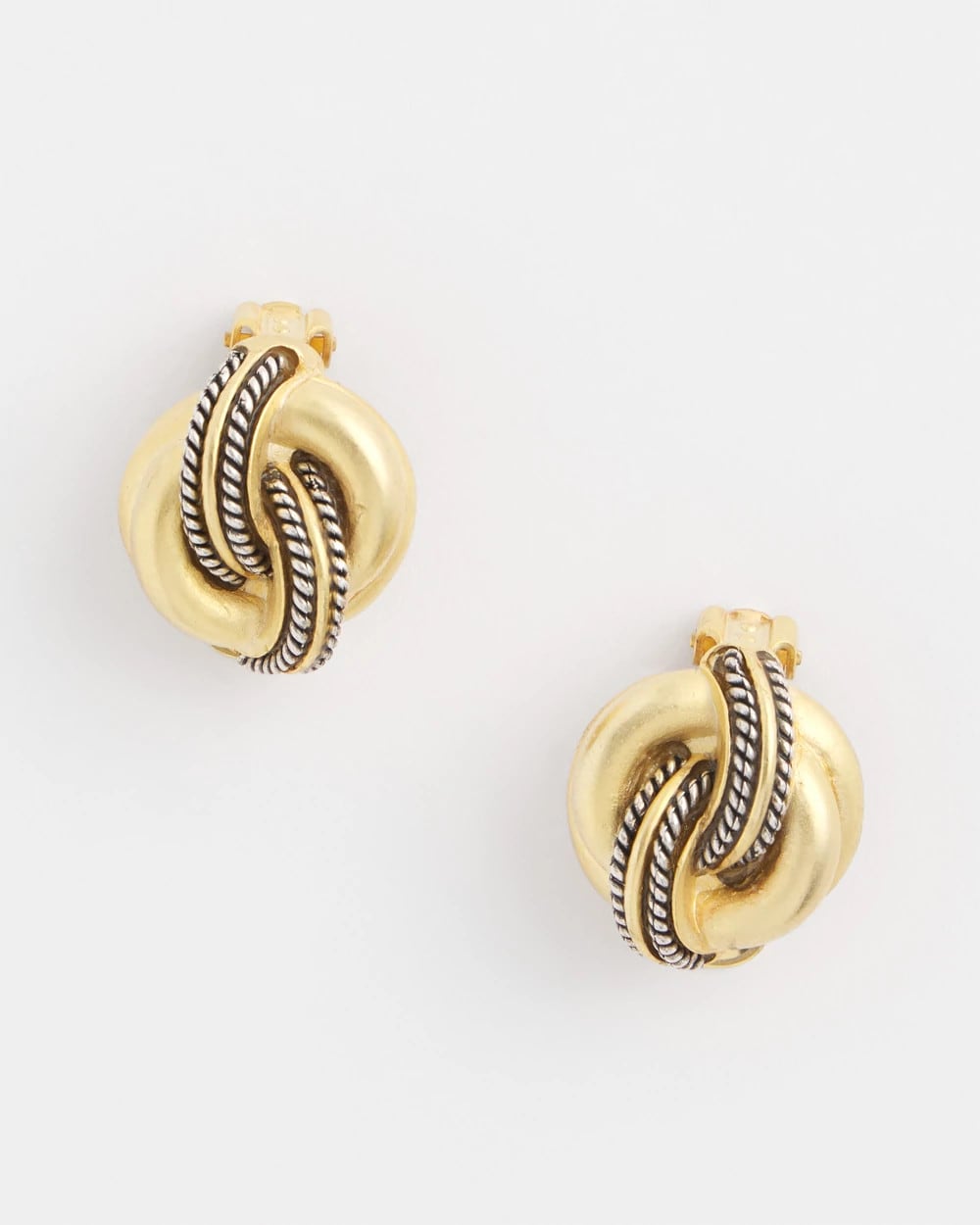 Gold No Droop™ Gold Knot Clip-On Earrings