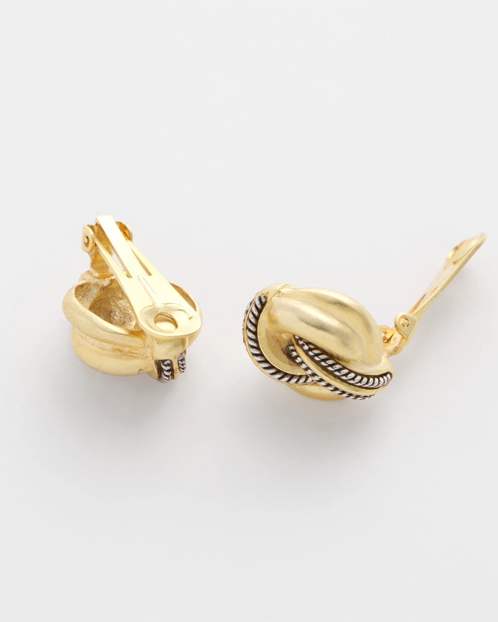 Gold No Droop™ Gold Knot Clip-On Earrings