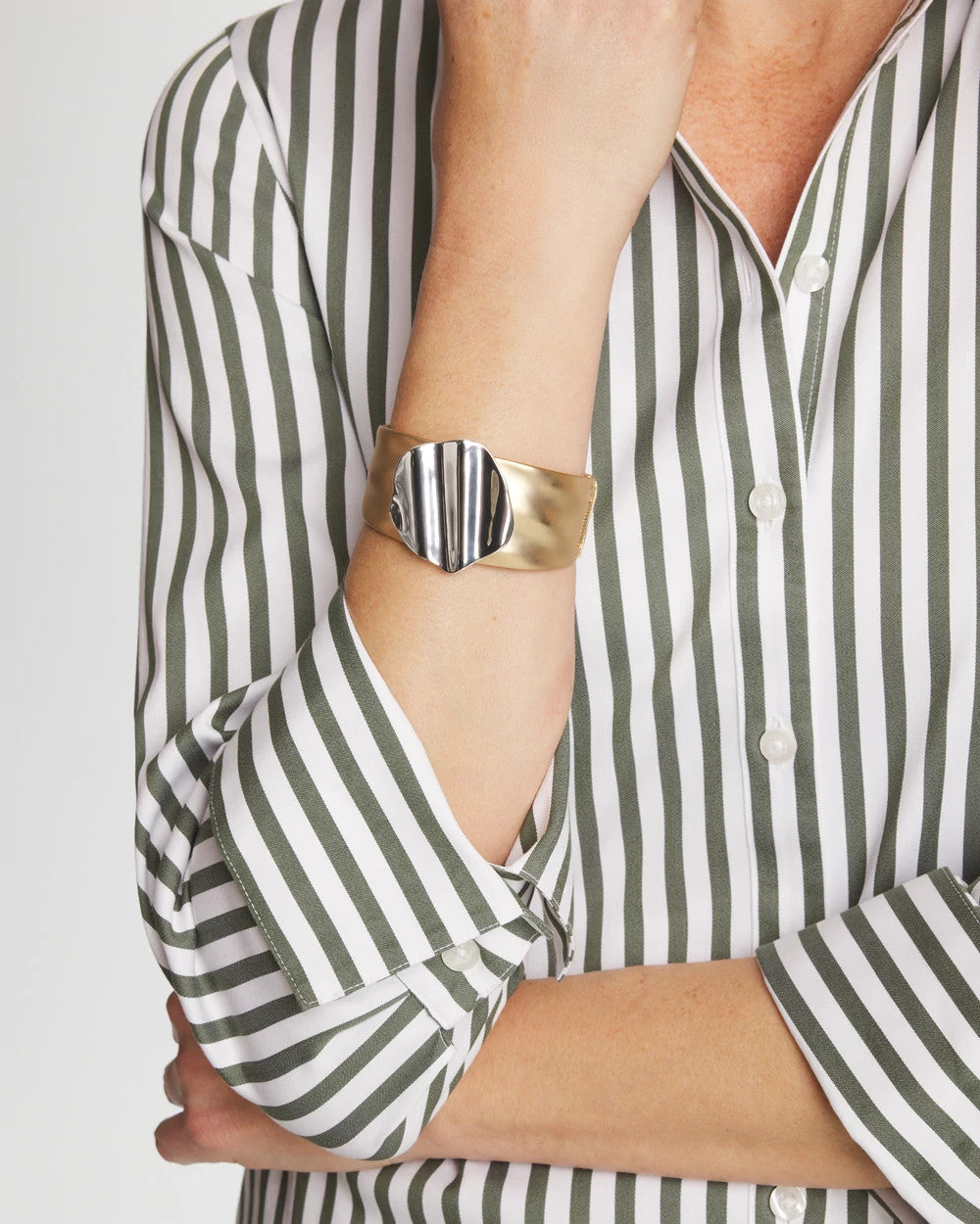 Mixed Metals Mixed Metal Crinkle Cuff